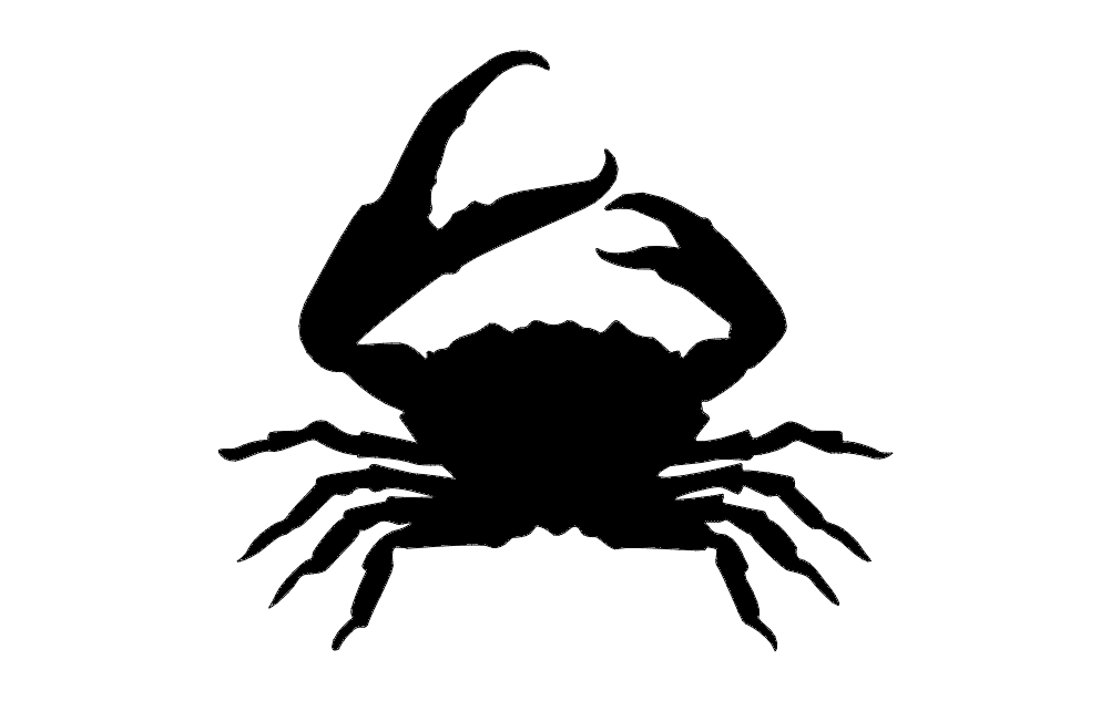 Detailed Crab Silhouette Vector File for Laser Cutting (DXF)