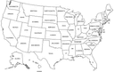 Mapa detalhado dos EUA com 50 estados Arquivo Vetorial para CNC DXF