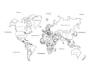 Mapa Mundi Detalhado com Nomes de Países para Corte a Laser