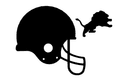 Detroit Lions Football Helmet Silhouette Vector DXF