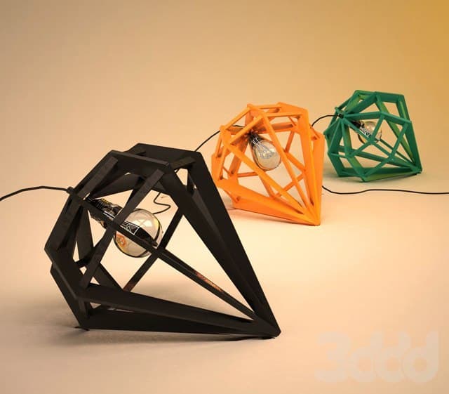 Diamond Geometric Pendant Lamp Vector File for Laser Cutting