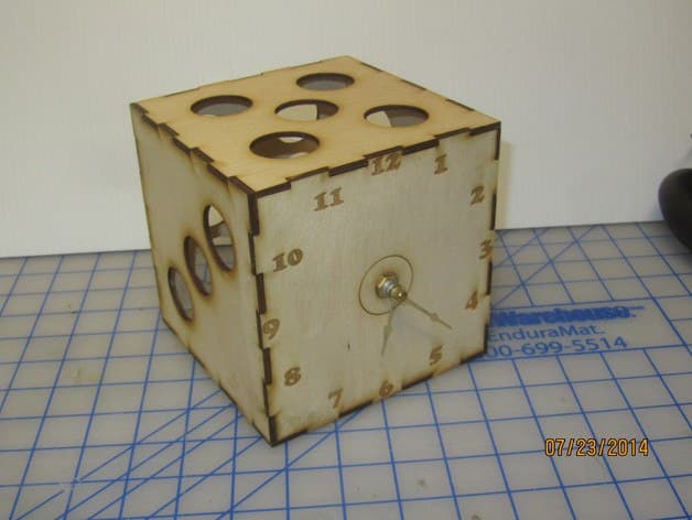 Dice Cube Table Clock Laser Cut Vector File