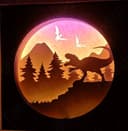 Arquivo DXF de Shadow Box de Dinossauro para Corte a Laser