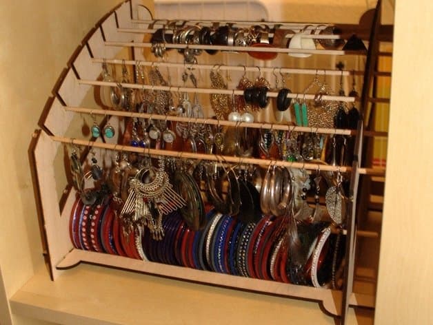 DIY Jewelry Organizer Stand Vector DXF for Laser Cutting