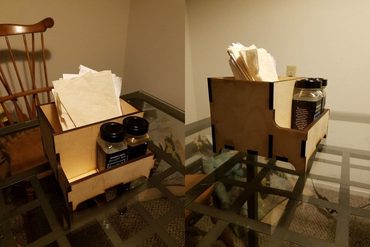DIY Napkin and Spice Organizer Laser Cut Vector File