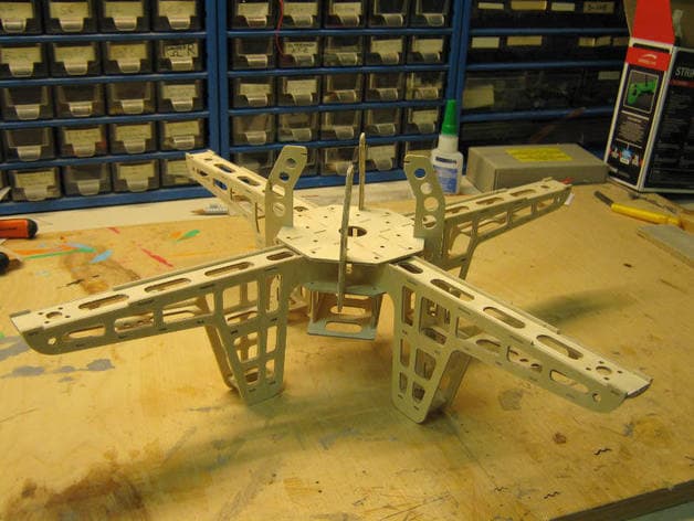 DIY Quadcopter Drone Frame Vector DXF File