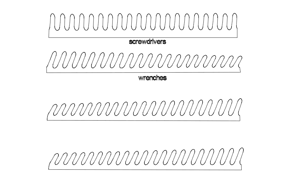 DIY Tool Organizer Rack Vector Set - Laser Cut DXF Files