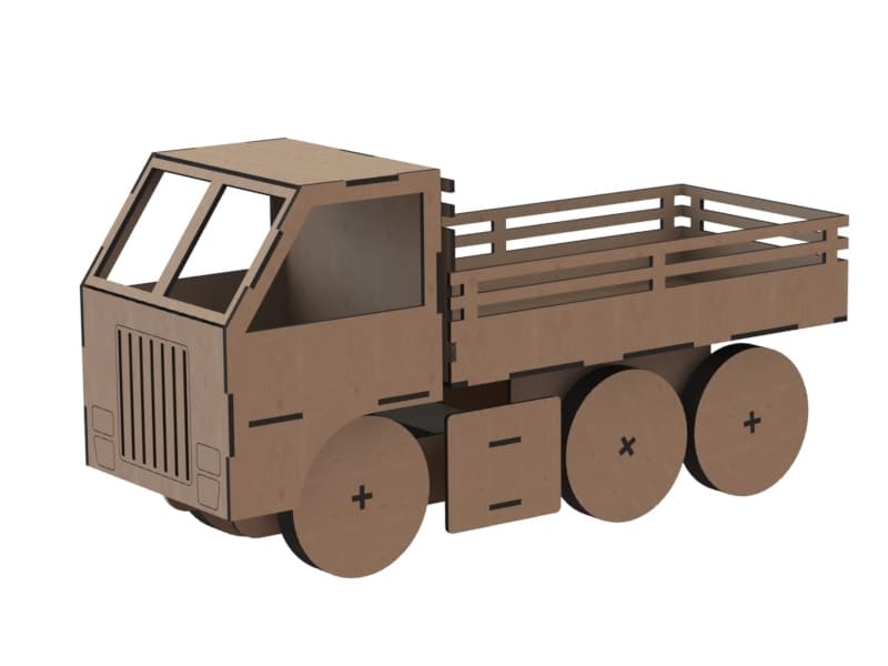 DIY Wooden Cargo Truck 3D Puzzle Laser Cut Vector File