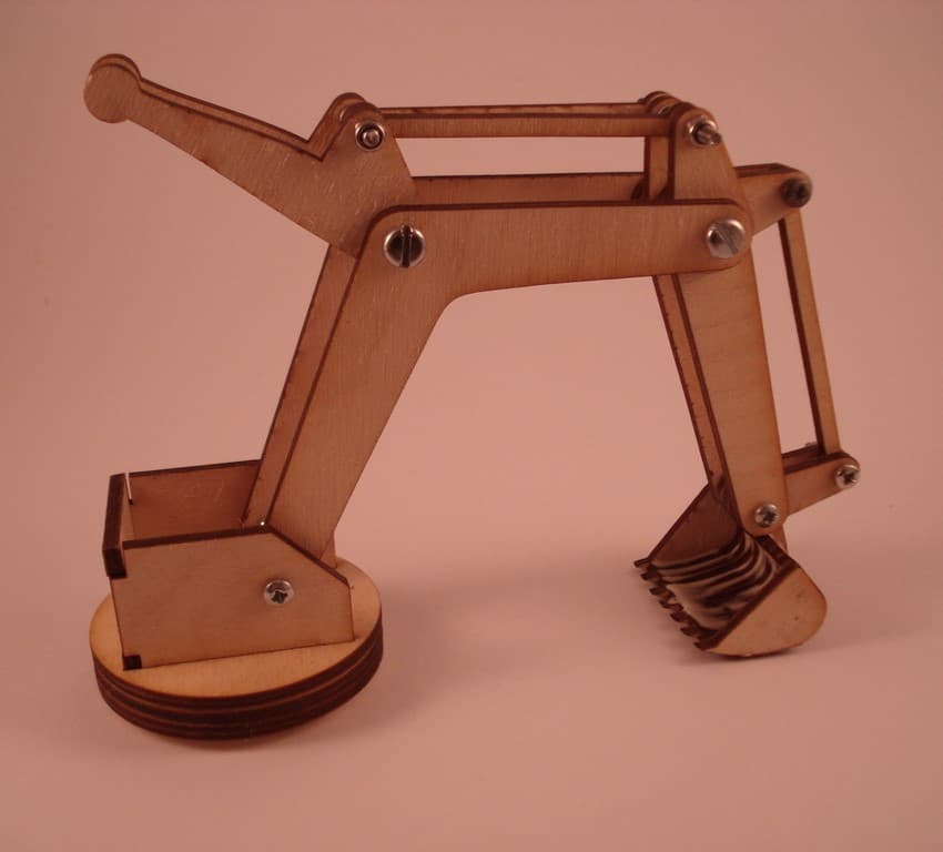 DIY Wooden Excavator 3D Puzzle Laser Cut Vector File