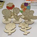 Conjunto de Suportes de Flores em Madeira para Corte a Laser