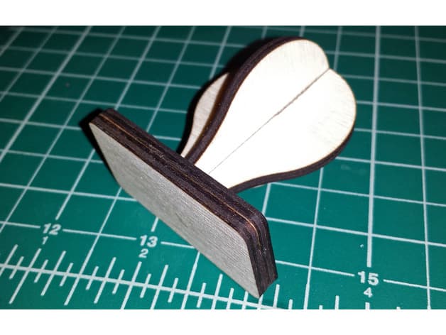 DIY Wooden Rubber Stamp Handle Vector File (DXF)