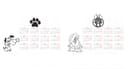 Archivo Vectorial de Calendario de Escritorio 3D con Tema de Perro