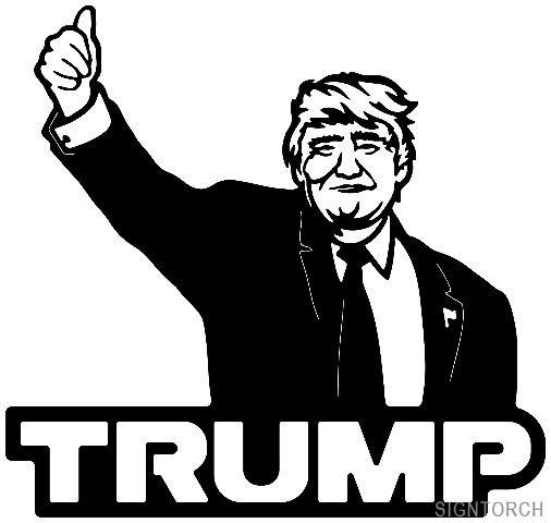 Donald Trump Thumbs Up Vector Design DXF File