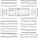 Conjunto de Divisores Doodle e Bordas Decorativas em Vetor