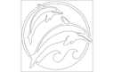 Archivo Vector DXF de Delfines en Círculo para Corte Láser