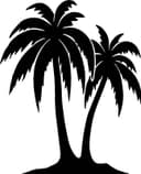 Double Palm Tree Silhouette Vector for Laser Cutting