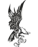 Diseño Vectorial de Águila Atrapando Serpiente para Corte Láser (DXF, SVG)