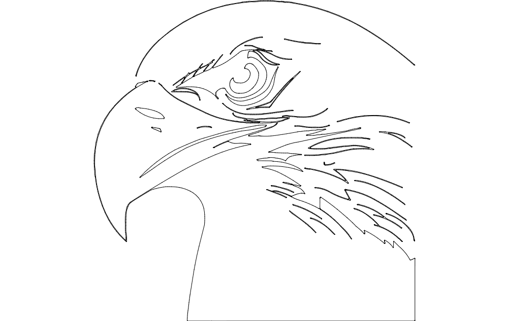 Eagle Head Vector Graphic for Laser Cutting DXF File
