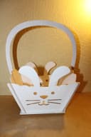 Archivo Vector Cesta de Conejo de Pascua para Corte Láser