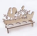 Soporte para Huevos de Pascua con Gallo y Pollitos DXF