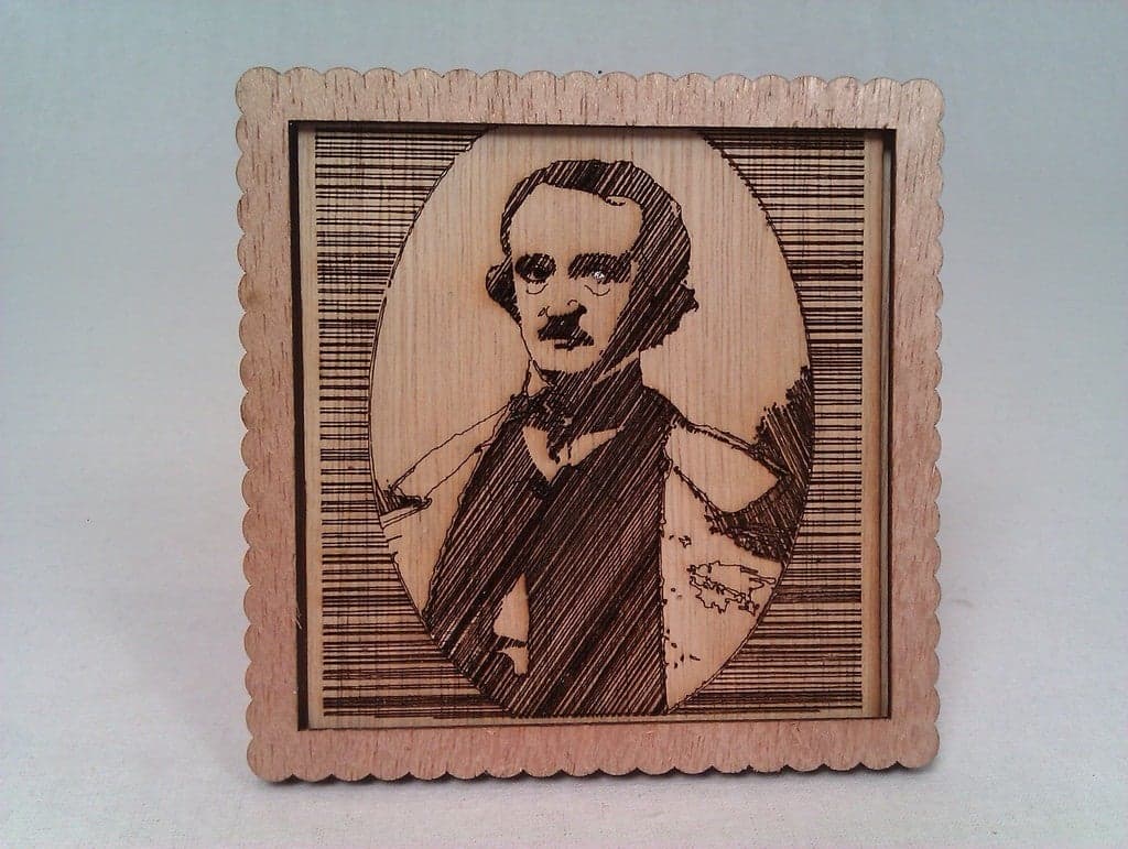 Edgar Allan Poe Portrait Laser Cut Frame DXF File