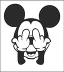 Archivo Vectorial Silueta Mickey Mouse Estilo Edgy para Corte Láser