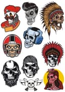 Edgy Skull Character Vector Collection for Laser Cutting