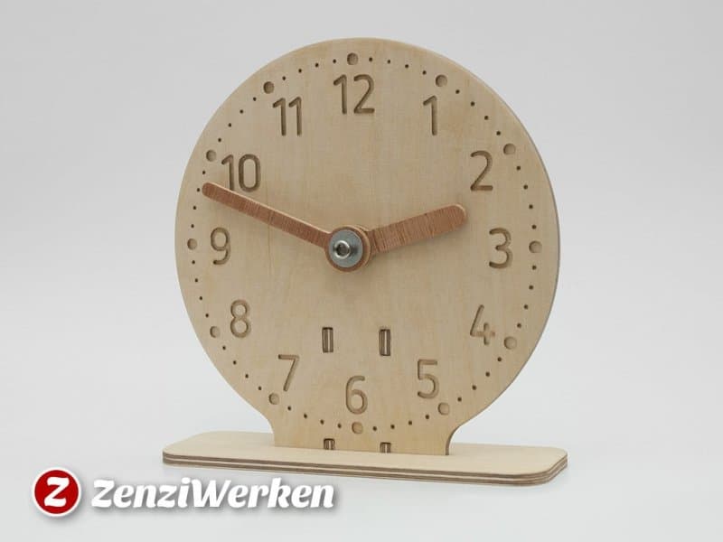 Educational Wooden Tabletop Clock Vector Design (SVG, DXF)