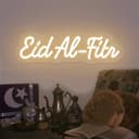 Archivo Vectorial de Letrero Estilo Neón Eid Al-Fitr para Corte Láser