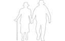Elderly Couple Holding Hands Vector Design for Laser Cutting DXF