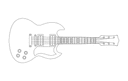 Diseño Vectorial de Guitarra Eléctrica Estilo SG DXF