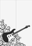 Vetor de Guitarra Elétrica com Espirais para Corte a Laser