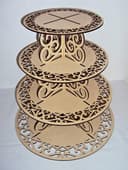Elegante Soporte de 4 Niveles para Cupcakes - Vector Laser Cut