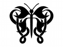 Elegant Abstract Butterfly Vector Design DXF File