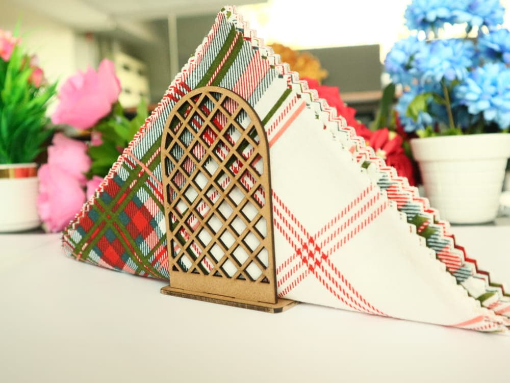Elegant Arched Lattice Napkin Holder Laser Cut Vector File