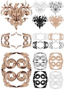 Conjunto de Vectores Ornamentales Barrocos para Corte Láser