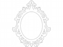 Moldura de Espelho Oval Barroca Elegante - Arquivo Vetorial DXF