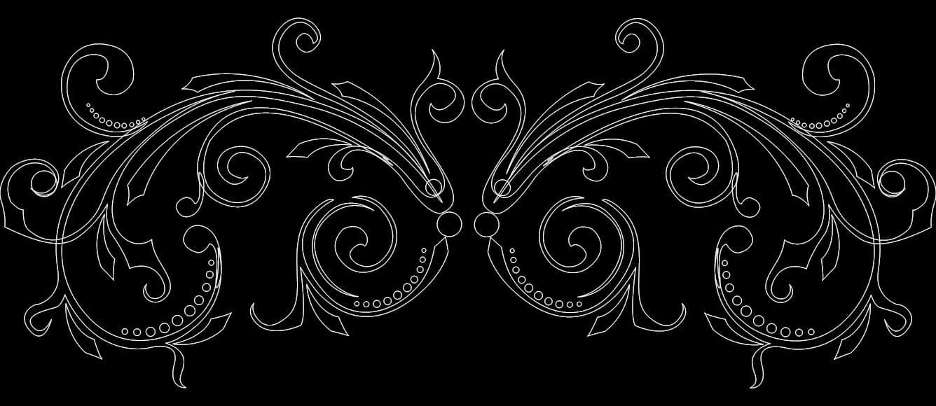 Elegant Baroque Swirls Vector Design for Laser Cutting DXF