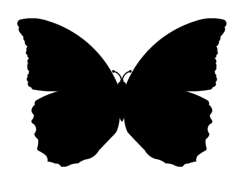 Elegant Butterfly Silhouette Vector File for Laser Cutting (DXF)
