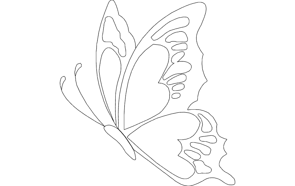 Elegant Butterfly Vector Design for Laser Cutting DXF File