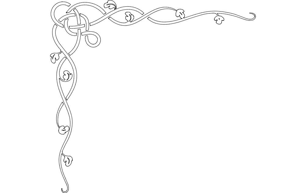 Elegant Celtic Vine Corner Vector Design for Laser Cutting DXF