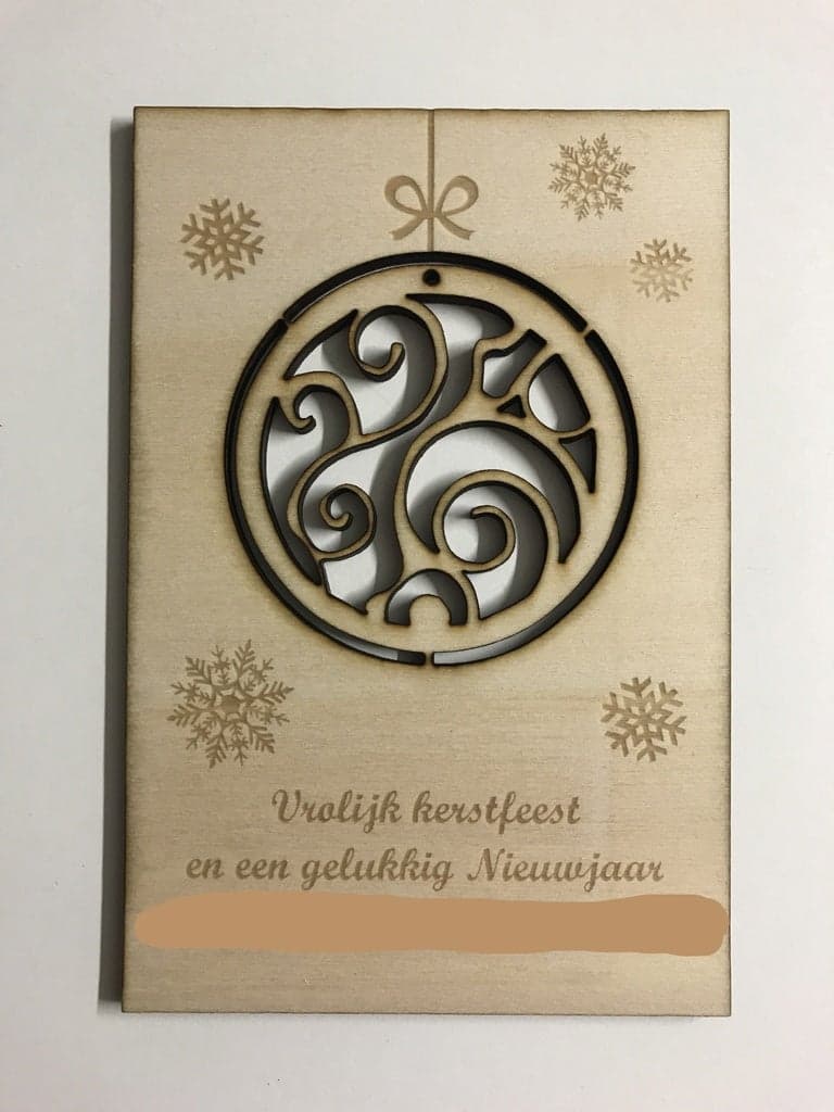 Elegant Christmas Ornament Greeting Card Laser Cut SVG