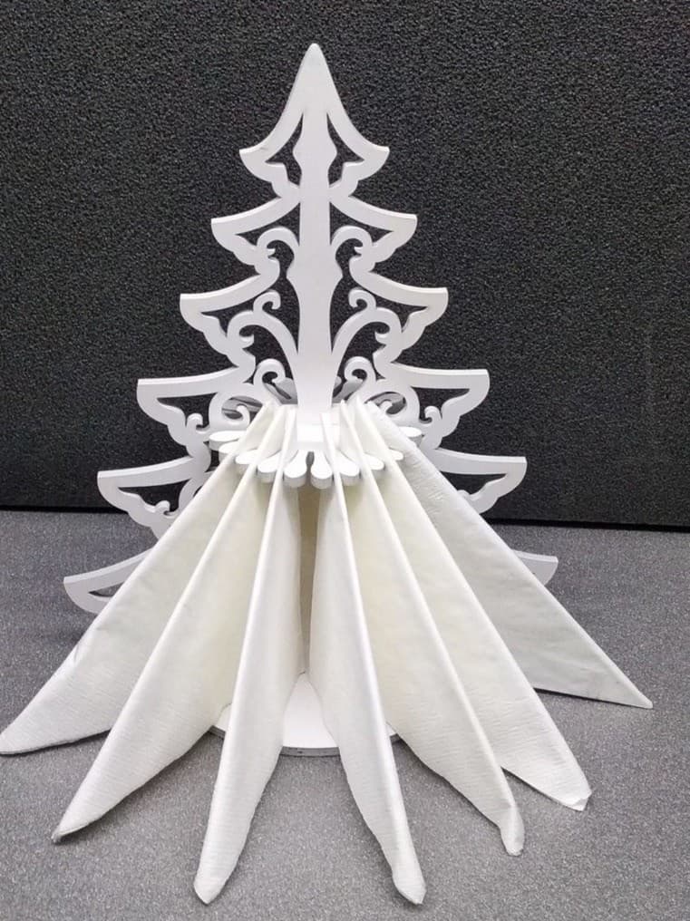Elegant Christmas Tree Napkin Holder Vector for Laser Cutting