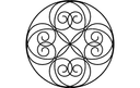 Elegant Circular Scrollwork Pattern Vector DXF File