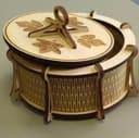 Elegant Circular Wooden Keepsake Box Laser Cut Vector File