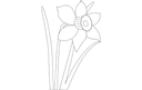Design Vetorial de Flor Narciso para Corte a Laser DXF