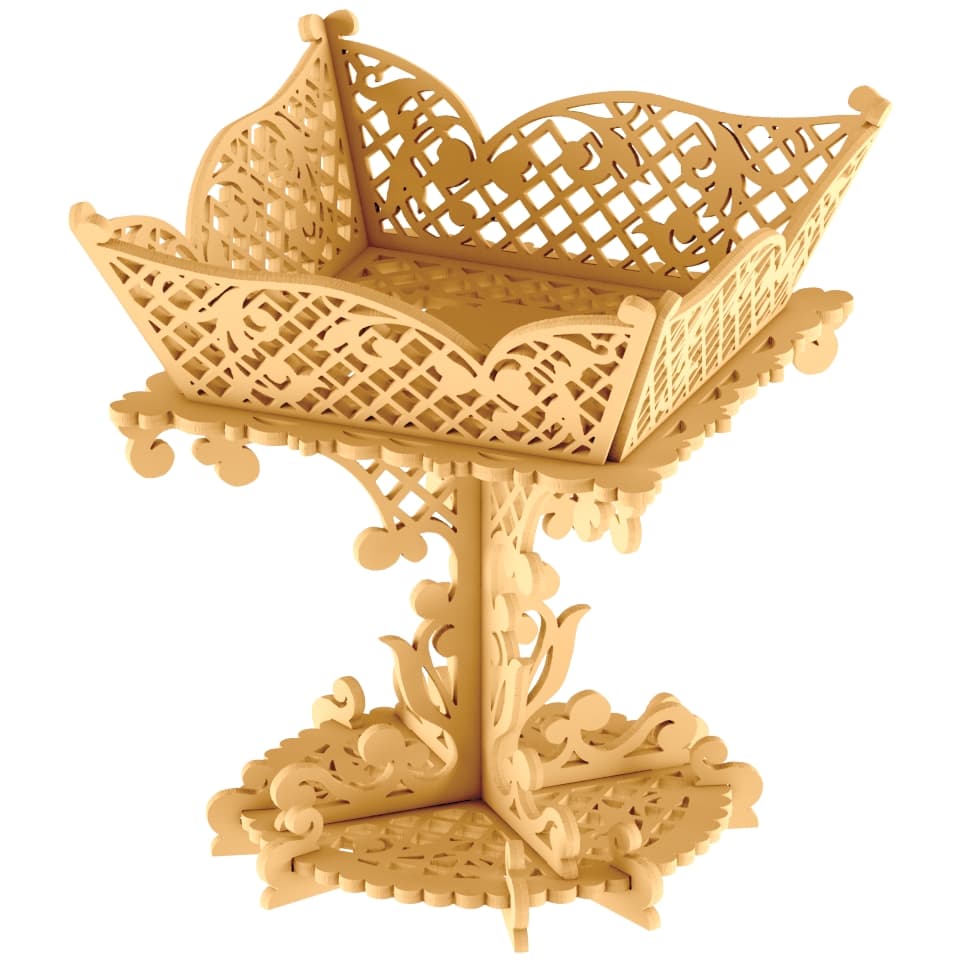 Elegant Decorative Basket Laser Cut Vector File (DXF)