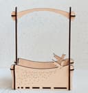 Elegant Decorative Basket with Birds Laser Cut Vector File
