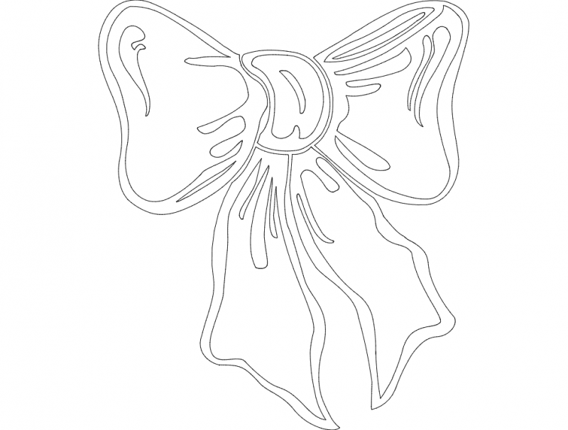 Elegant Decorative Bow Vector DXF File for Laser Cutting
