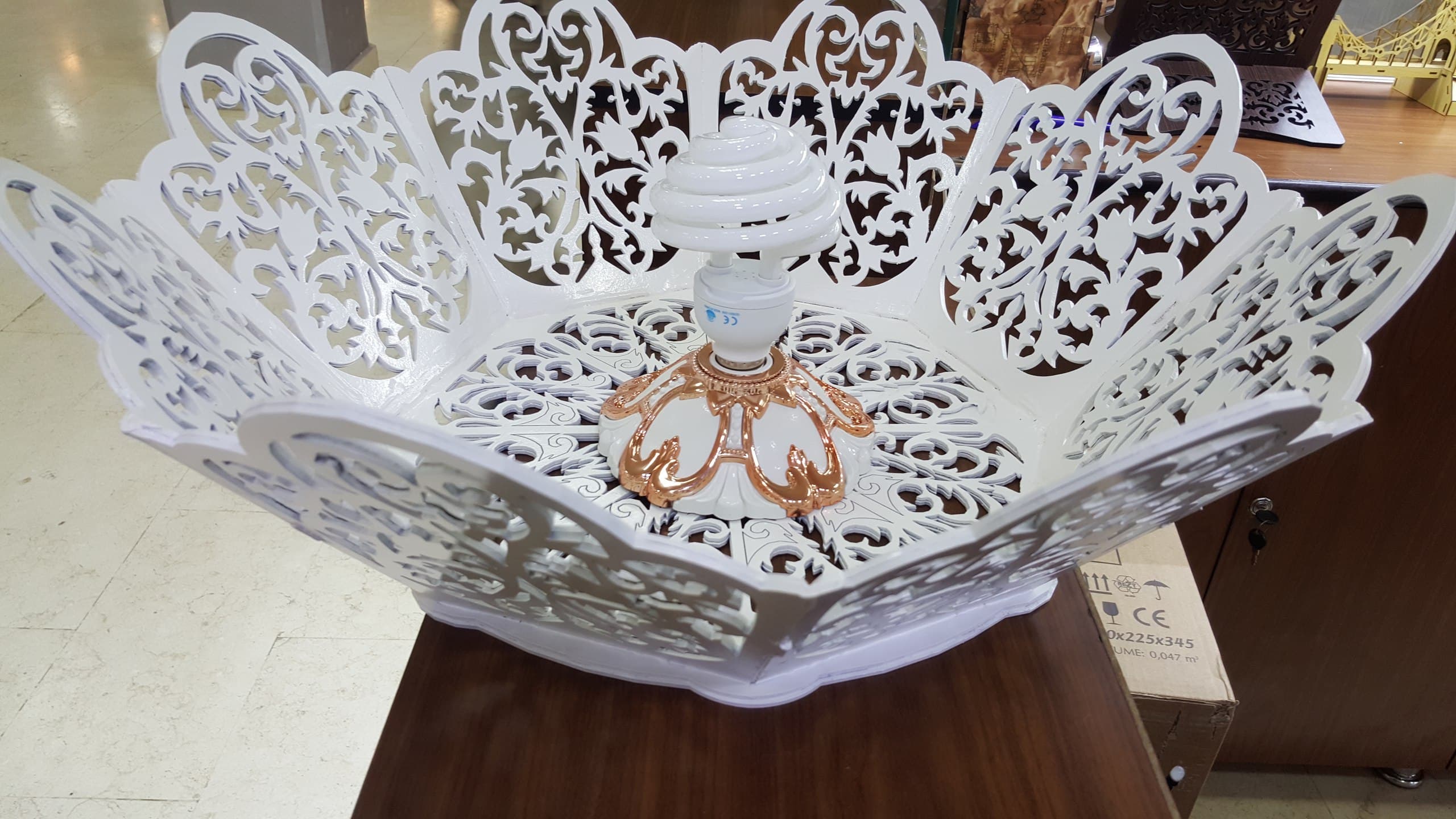Elegant Decorative Bowl Lamp Vector File for Laser Cutting